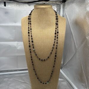Elegant Black Beaded Necklace